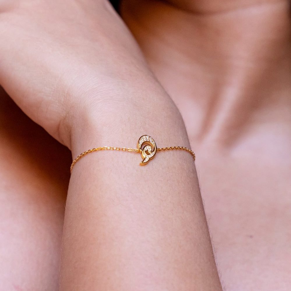 Arabic Initial Bracelet (هـ)
