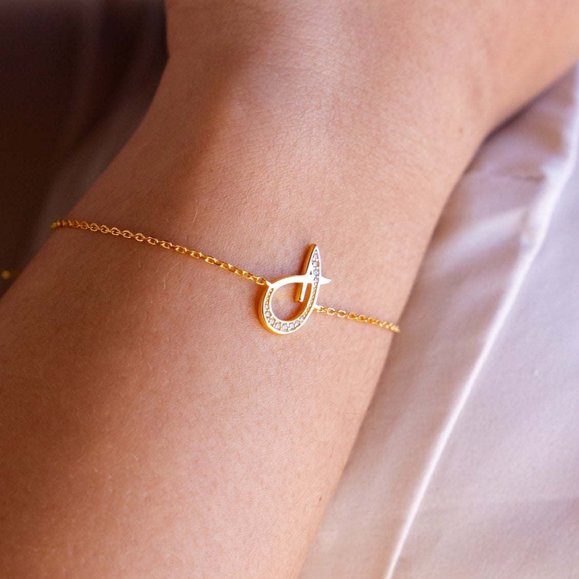 Arabic Initial Bracelet (ل)
